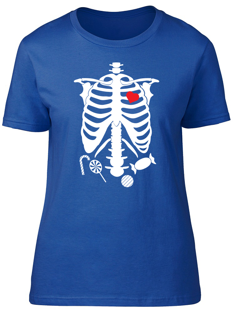 Halloween Skeleton Body Ladies Womens Fitted T-Shirt