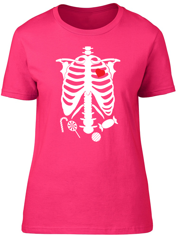 Halloween Skeleton Body Ladies Womens Fitted T-Shirt