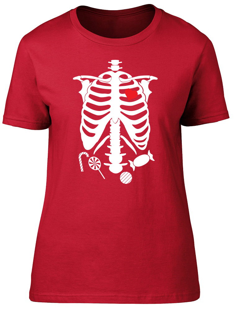 Halloween Skeleton Body Ladies Womens Fitted T-Shirt