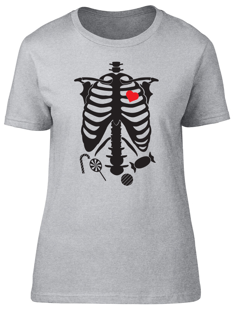 Halloween Skeleton Body Ladies Womens Fitted T-Shirt