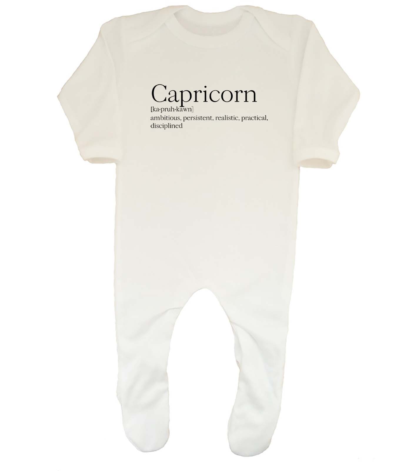 Zodiac Definition Capricorn Baby Grow Sleepsuit Boys Girls Gift - Picture 2 of 2