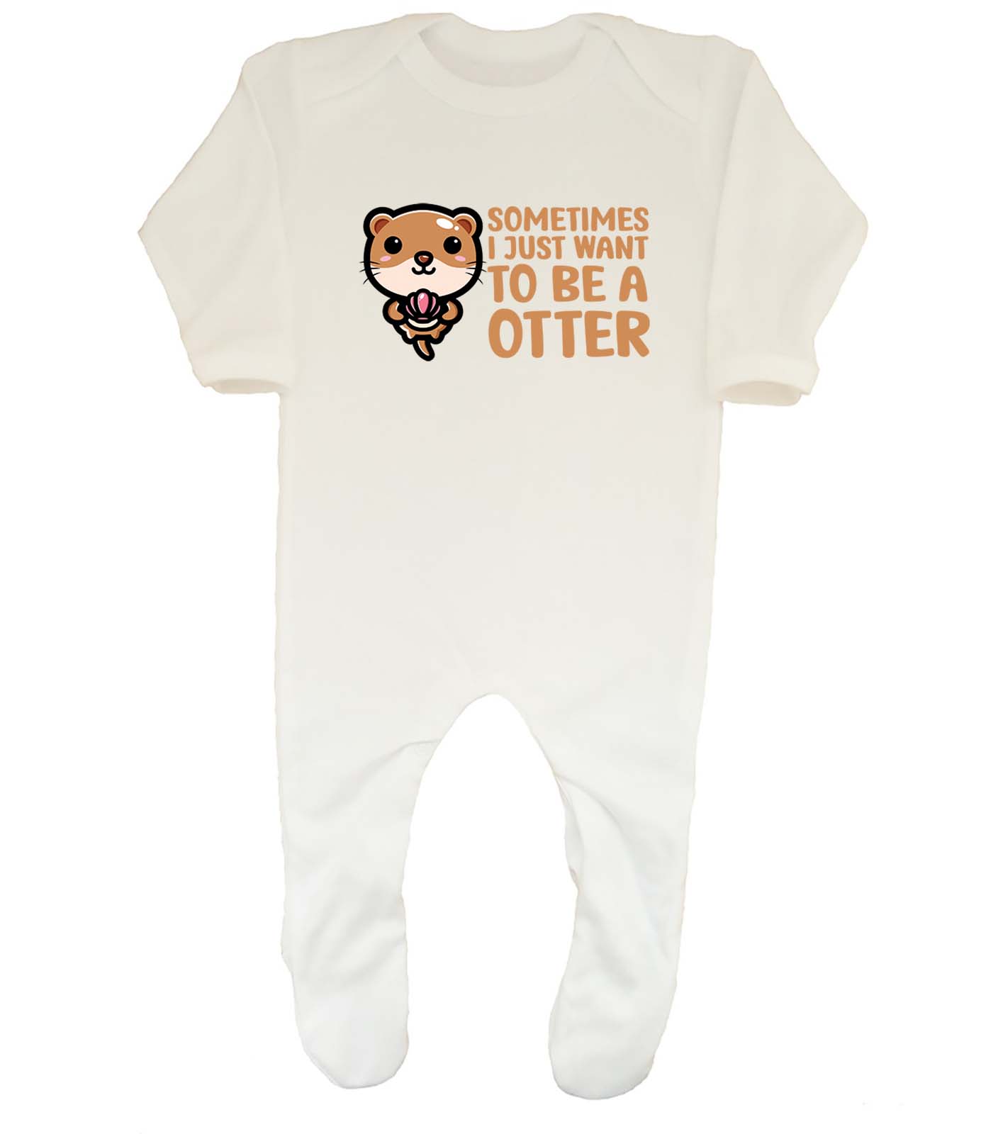Sometimes I Just Want To Be Otter Animal Baby Grow Sleepsuit Boys
