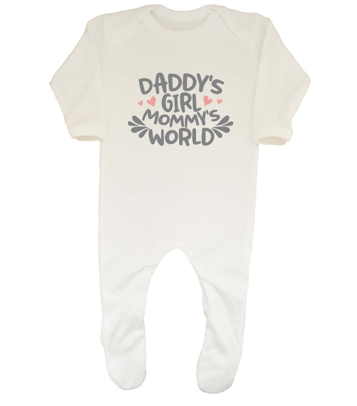 Daddy s Girl Mommy s World Baby Grow Sleepsuit Boys Girls Gift eBay