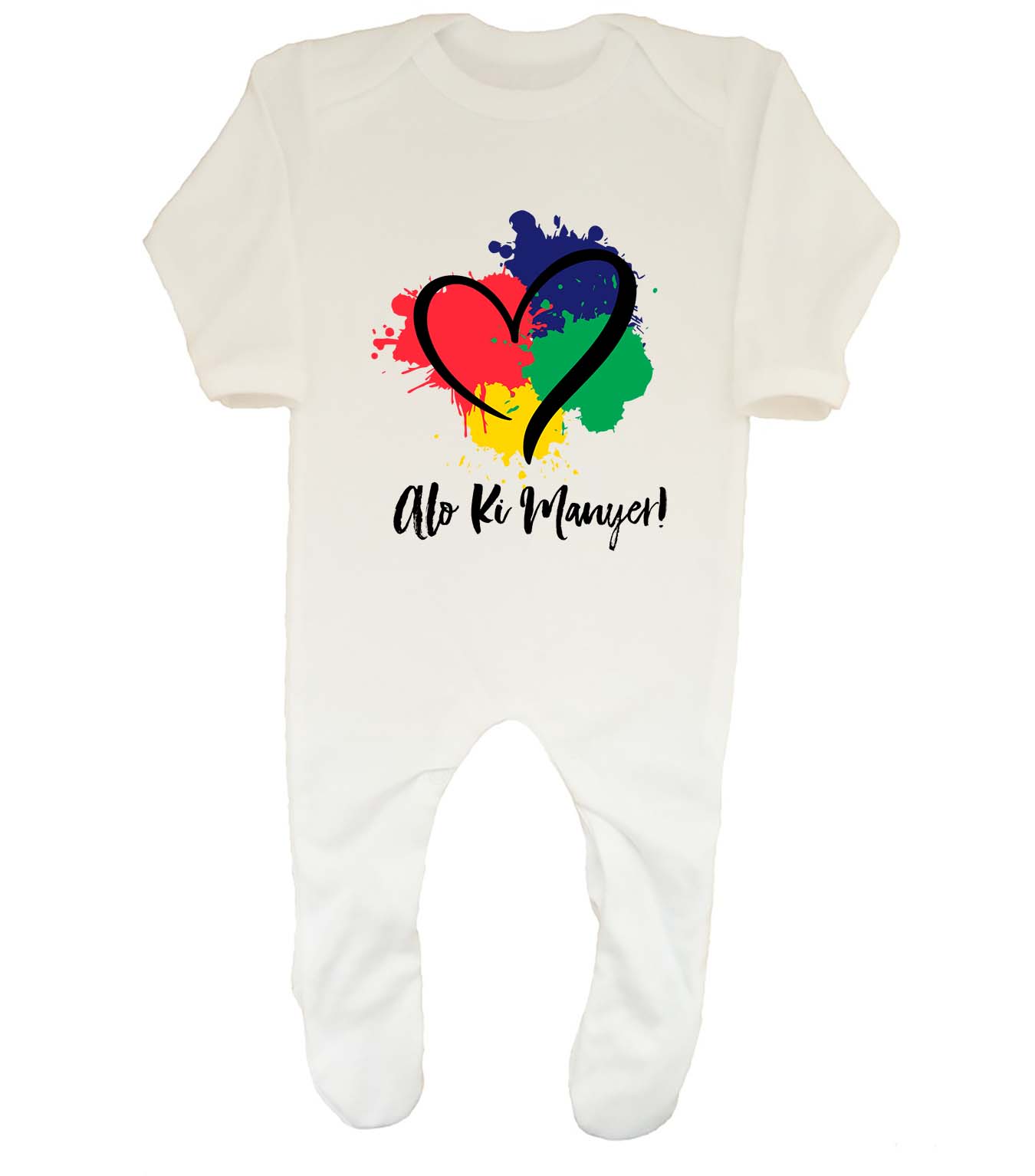 Maurtitus - Alo Ki Manyer! Baby Grow Sleepsuit Boys Girls - Zdjęcie 2 z 2