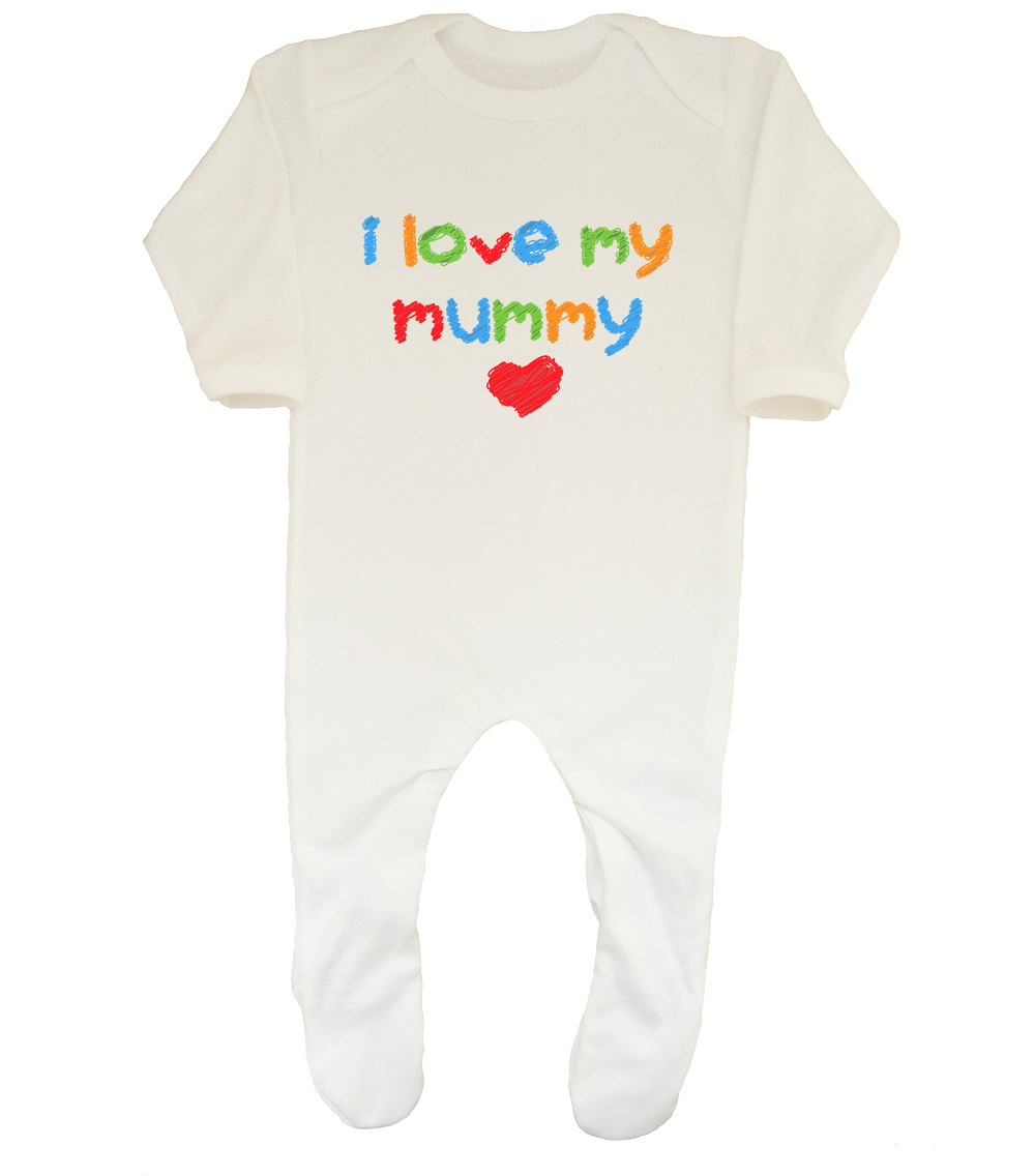 I Love my Mummy Cute Boys Girls Baby Grow Sleepsuit UK