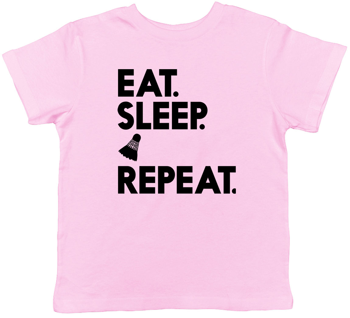 Eat Sleep Badminton Repeat Childrens Kids T-Shirt Boys Girls | eBay