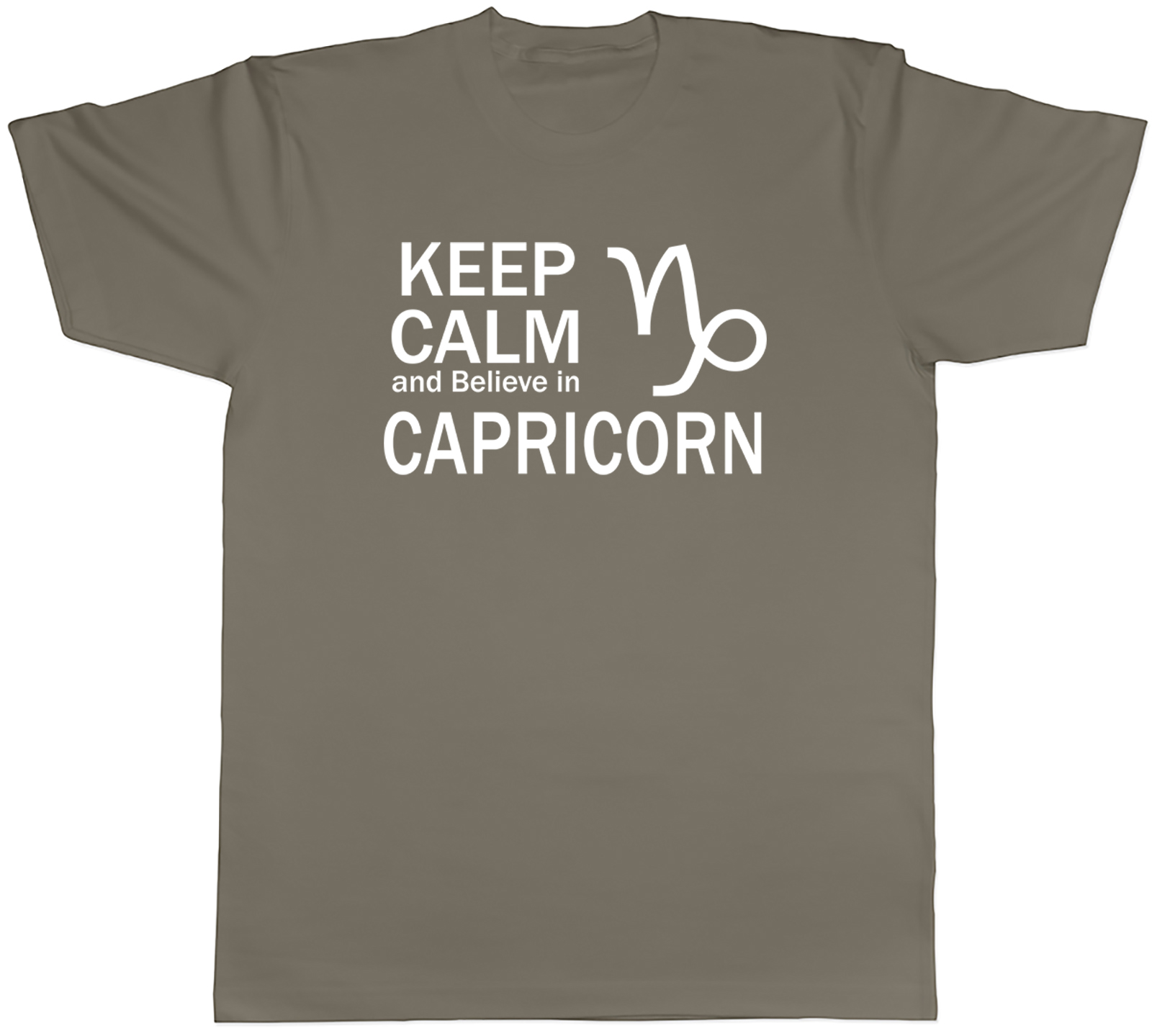 Keep Calm And Believe In Capricorn Mens Unisex T-shirt Tee 